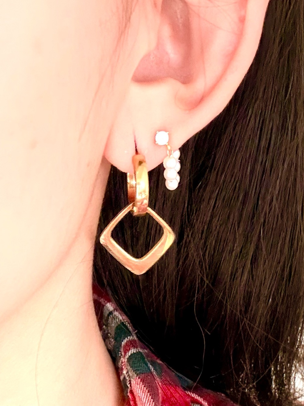 #144 Stainless Steel Low Allergy Golden Stud Earrings